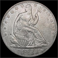 1855 Seated Liberty Half Dollar NEARLY UNCIRCULATE