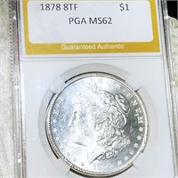 1878 8TF Morgan Silver Dollar PGA - MS62