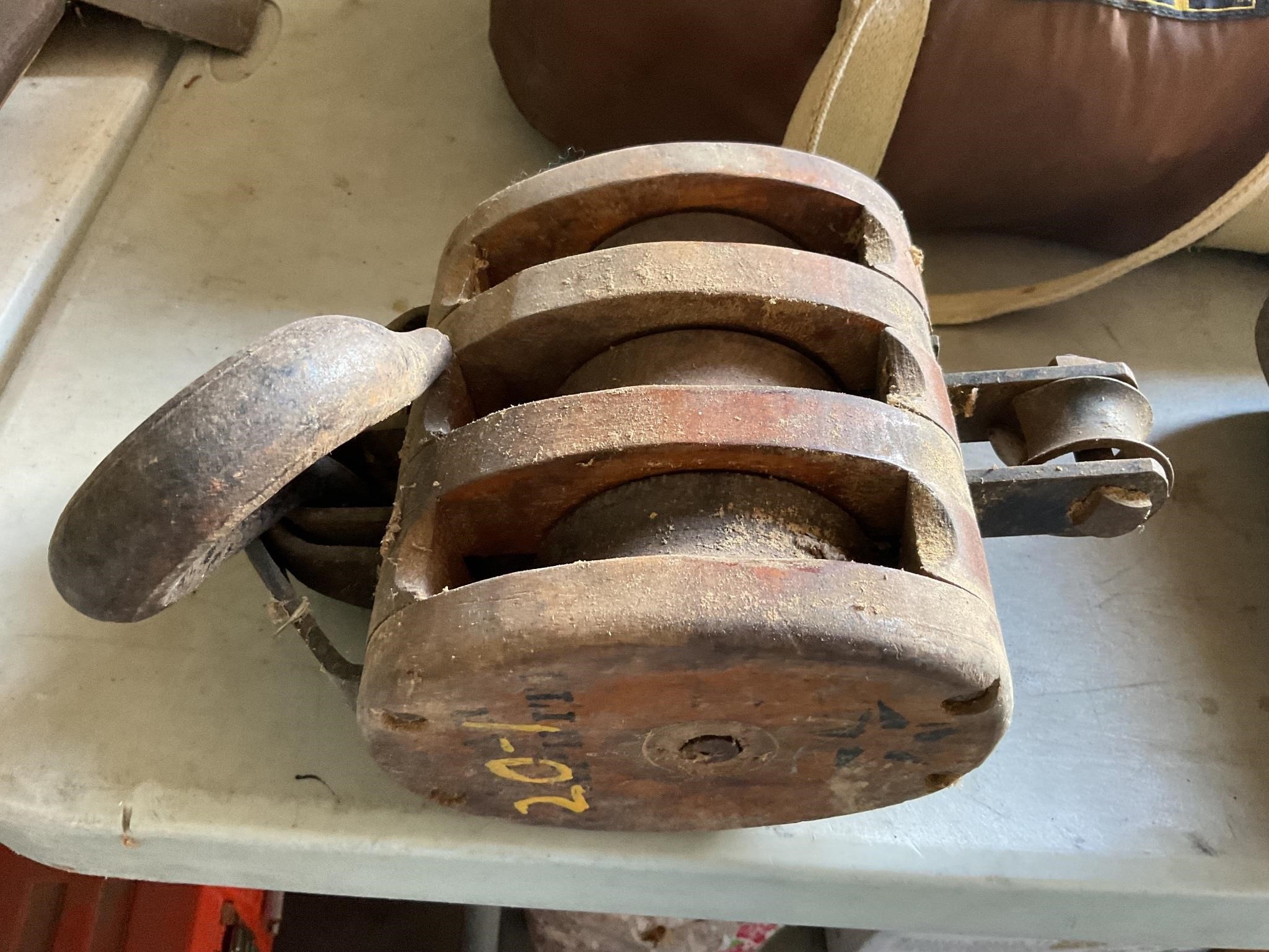 Antique three pulley