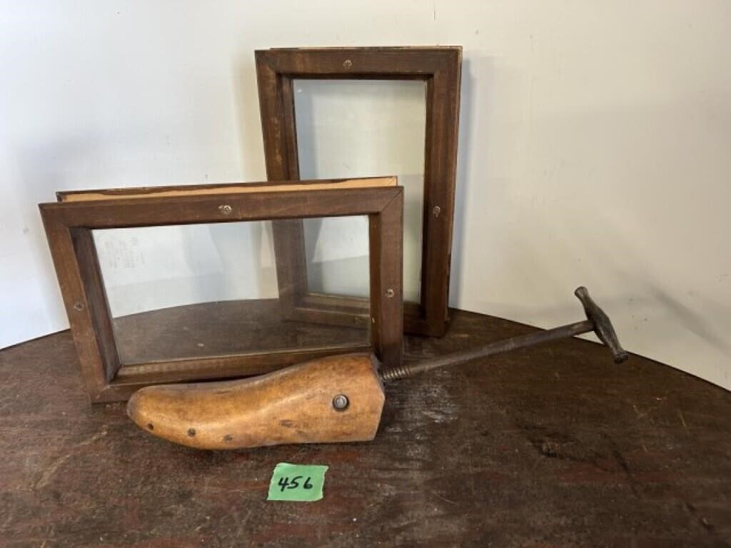 Window panes 7.5x11.5 & wooden shoe stretcher