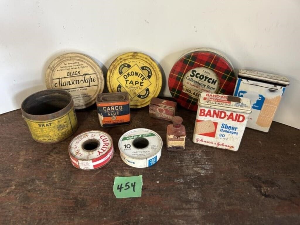 Tape tins & medical can misc
