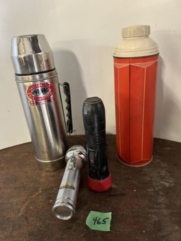 2 Thermos & Flashlights