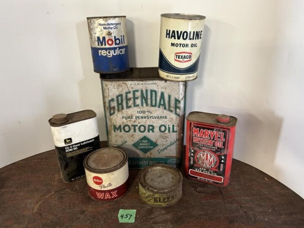 Oil, lubricants, wax cans