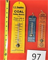 Coal Advertising Thermometer Lot