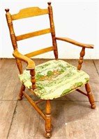 Vintage Country Style Maple Arm Chair W/ Cushions