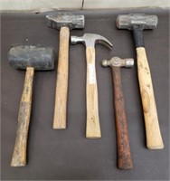 Flat of Assorted Hammers. Ball Peen, Sledge,