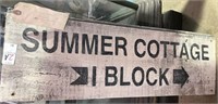 "SUMMER COTTAGE BLOCK" WOOD SIGN