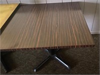 2 36” Square Wood Grain look dining table + Base
