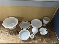Milk Glass Plate, Candy Dishes, Bowls