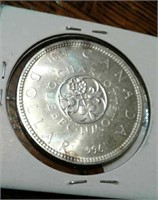 1964 NO DOT Canada Silver Dollar
