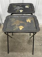 (YY) Vintage Crestline Metal Folding TV Tables