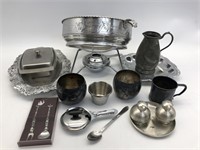 Assorted Silverplate, Pewter & More