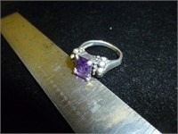 Sterling Silver & Purple Amethyst Lady's Ring