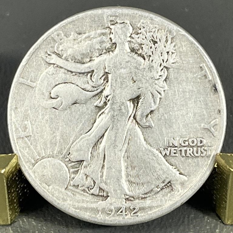 1942 Walking Liberty Silver Half Dollar (90%)