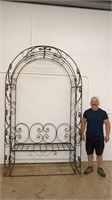 OUTSTANDING LARGE CAST IRON ARBOR WITH SEAT