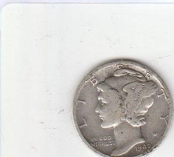 90% Silver US Mercury Dime, Circulated