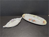 2 Decorative Floral Ceramic Dishes