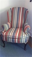 Multi Stripe Wing Back Chair
