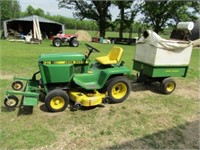 John Deere 316 Hydro, Onan, w/JD 80 Cart & Blower