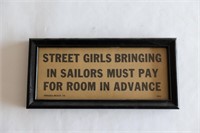 WWII Era Sign For Street Girls, Virginia Beach, VA