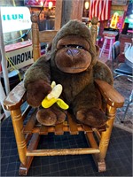 Wooden Chair & Toy Gorilla