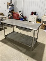 Eagle stainless steel table 60” by 35” tall 30”