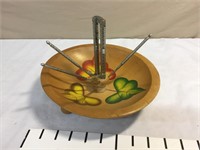 Vintage wood nut bowl, cracker, pickers