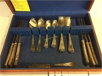 Rogers flatware and chest