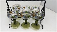 German Roemer Wine Glass (6) and stand