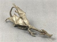 Stalking dragon pewter figurine