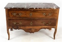 18th C. Louis XV Marble Top Commode