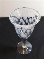 Clear & White Mackerel Stem Goblet