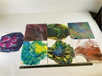7pcs abstract paintings