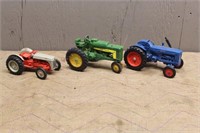 JOHN DEERE 630 TOY TRACTOR AND (2) FORD TOY