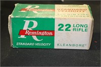 Remington Ammo Box Containing 22 Long Rifle Ammo