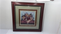 Framed Floral Print He Who Abides in Me Bears