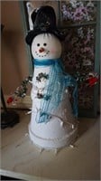 Snowman made from terracotta pots