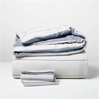 Hearth & Han 2pc Twin Stripe with Chambray Backing