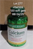 BB 4/25 Calcium Vitamin NATURES BOUNTY PK/120