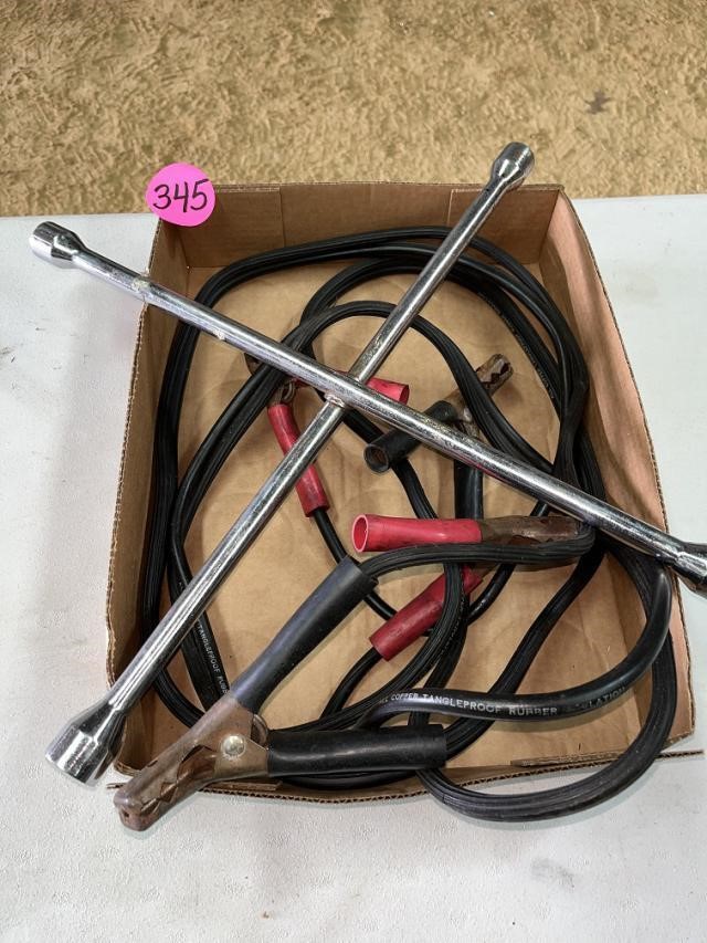 Jumper Cables and 4 Way Wrench