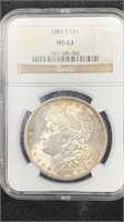 1881-S Morgan Silver Dollar NGC MS63