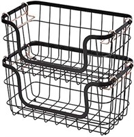 Amazon Basics Stackable Metal Wire Rectangular Sto