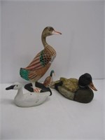 (3) Duck and goose statue/decoys. Materials