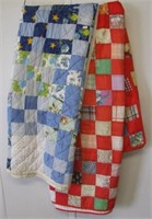 (2) Handmade and quilted quilts. Note: Show minor