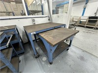 2 Steel Timber Top Modile Set Down Benches