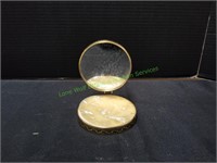 Vintage Double Folding Shell Compact Mirror