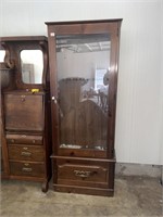 Vintage gun cabinet with key 28.5x11x71