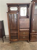 Antique Oak Hutch and secretary desk 37x16x 67.5