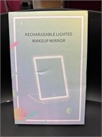 Rechargeable lighted makeup mirror