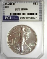 1988 Silver Eagle MS70 LISTS $2350